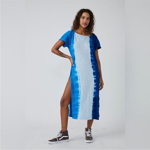 NWT Free People Ice Cream Sundae Maxi in Dream Blue Combo - Picture 3 of 11